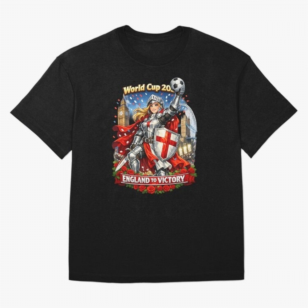 England To Victory Knight World Cup 2026 Oversized T-Shirt Represent Fans Who Live for FIFA World Cup 2026 Celebrating Haaland, France Energy, Stadium Memories, Football Loyalty, International Chants and Championship Tradition; Great for Watch