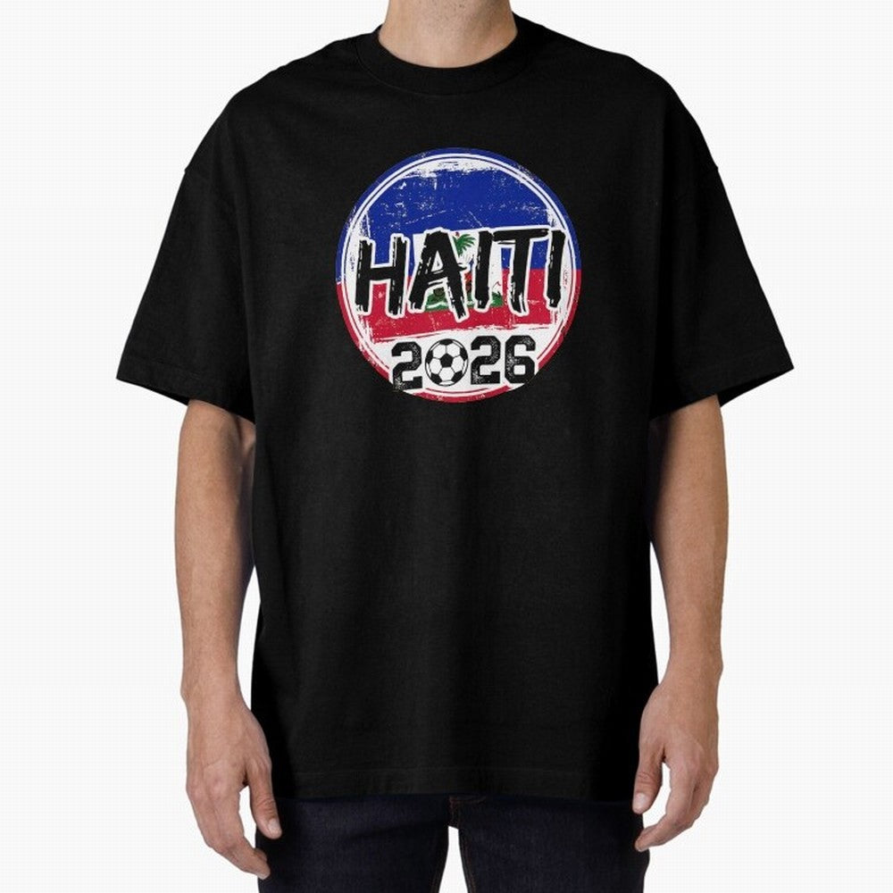 Haiti World Cup 2026 Soccer Fan Game Day T-Shirt_86605887 Oversized T-Shirt Relive Match Day Hype around FIFA World Cup 2026 USA Canada Mexico, Neymar, England, France and Netherlands, Champion Mindset, Group Stage Buzz, Knockout Tension and