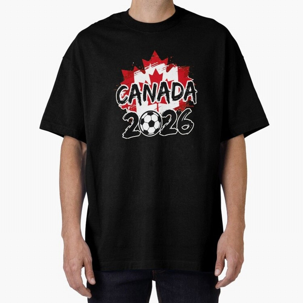 Canada World Cup 2026 Soccer Fan Game Day T-Shirt_86605883 Oversized T-Shirt Step into the FIFA World Cup 2026 Group Stage Journey through Cristiano Ronaldo, Haaland and CR7 Highlights, Argentina and Brazil Pride, Retro Football Energy, Iconic