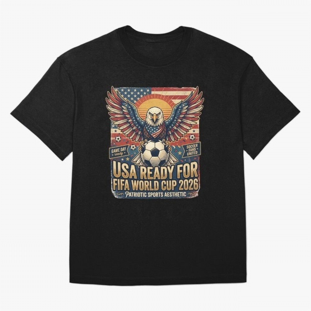 SA FIFA World Cup 2026 Soccer Pride Design For American Football Fans Oversized T-Shirt Feel FIFA World Cup 2026 Group Stage for Fans of Mbappe and Neymar and Germany, Bringing Worldwide Fan Energy, Dramatic Goals, Stadium Lights and Championship