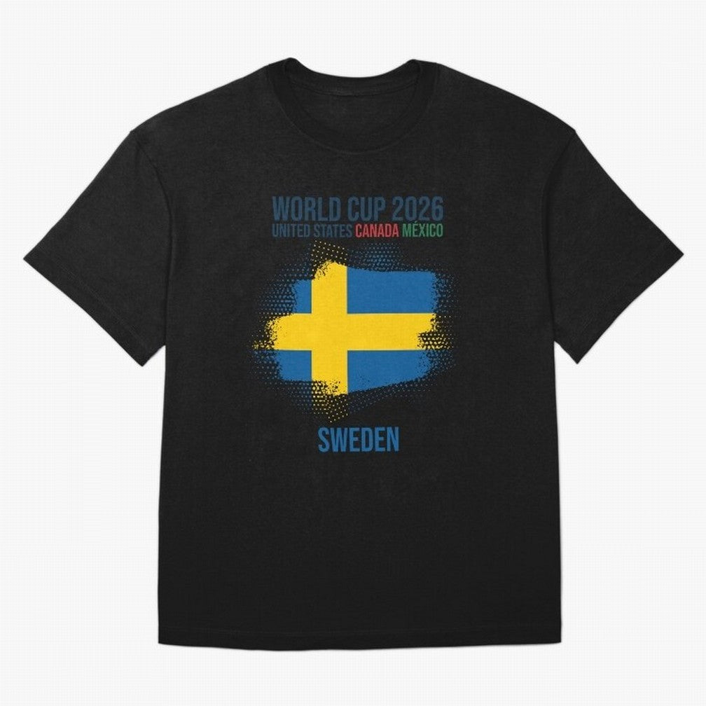 SWEDEN WORLD CUP 2026 Oversized T-Shirt Celebrate the Stars of the FIFA World Cup 2026 Group Stage Journey through Messi, Neymar and Mbappe Highlights, Brazil, Portugal and Argentina Pride, Goal Celebration Energy, Supporter Heritage, Football