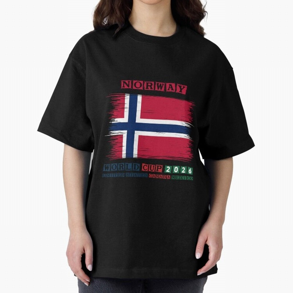 NORWAY WORLD CUP 2026 Oversized T-Shirt Make Your Look Match FIFA World Cup 2026 for Fans of Neymar, Haaland and Cristiano Ronaldo and England, Bringing Goal Celebration Energy, Supporter Heritage, Football Icons and Worldwide Tournament Joy;