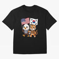The American eagle and its friend the South Korean tiger Oversized T-Shirt Stand Proud for FIFA World Cup 2026 Group Stage Connected to Messi and Cristiano Ronaldo, France and Portugal Energy, Vintage Soccer Flavor, Modern Football Stars, National