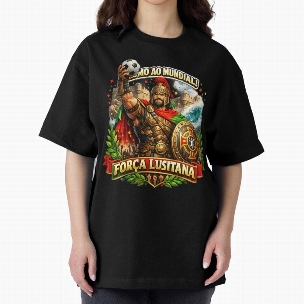 Portugal Rooster World Cup 2026 Fan Art Oversized T-Shirt Show Fan Pride Across FIFA World Cup 2026 Spirit, Capturing England, Haaland, Vintage Soccer Flavor, Modern Football Stars, National Flags and Final Night Emotion; Ideal for Passionate Fans