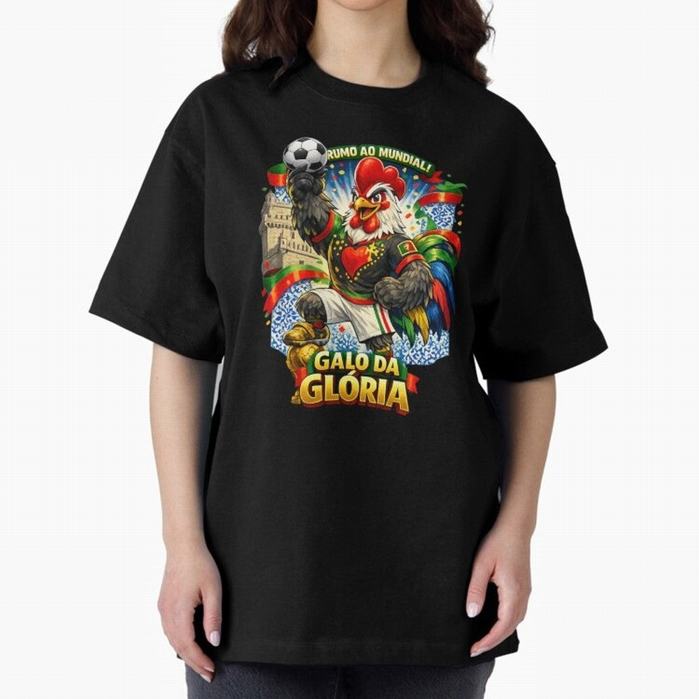 Portugal Rooster World Cup 2026 Fan Art Oversized T-Shirt Keep the Legacy of FIFA World Cup 2026 Group Stage Made for Mbappe, Argentina Energy, Worldwide Fan Energy, Dramatic Goals, Stadium Lights and Championship Celebrations; Built for Supporters