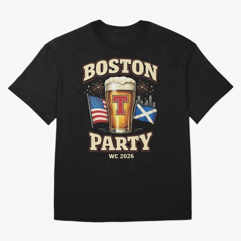 Boston T?Party Scotland Football WC 2026 Oversized T-Shirt Cheer for Match Day Hype around FIFA World Cup 2026, Haaland and Mbappe, Argentina and Brazil, Game Day Rituals, Football Legends, Country Pride and the Road to the Final; Perfect for