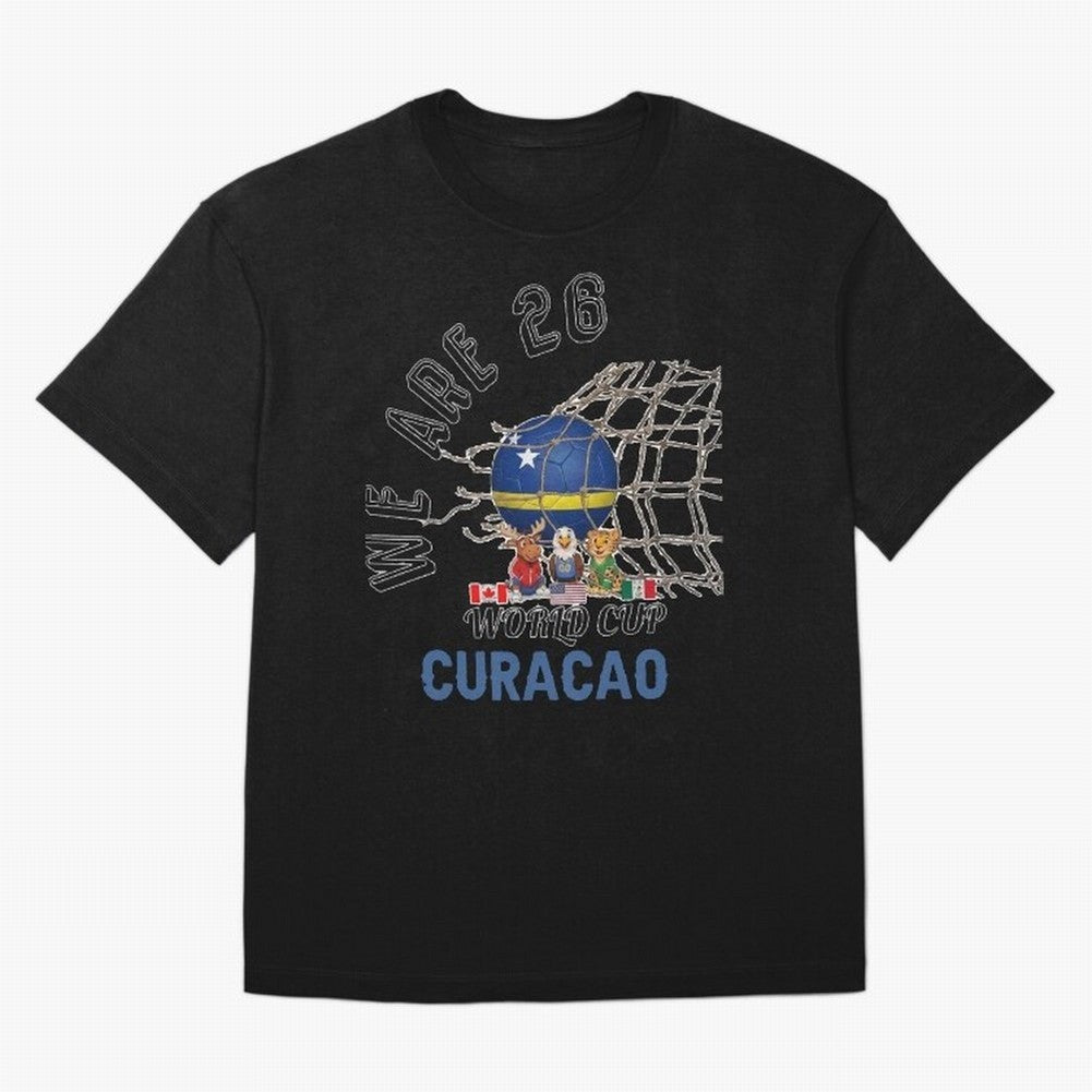 World cup 26 - Curacao Oversized T-Shirt Treasure the FIFA World Cup 2026 USA Canada Mexico Journey through CR7 and Messi Highlights, Brazil Pride, Soccer Culture, Superstar Moments, National Team Dreams and Competitive Fire; Ideal for Fans Who