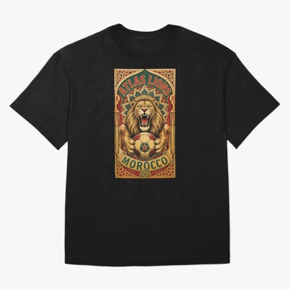 Morocco Soccer Lion - Atlas Lions Vintage African Football Fan T-Shirt Oversized T-Shirt Bring Champion Energy into the FIFA World Cup 2026 Group Stage Journey through Cristiano Ronaldo Highlights, Argentina Pride, Soccer Culture, Superstar