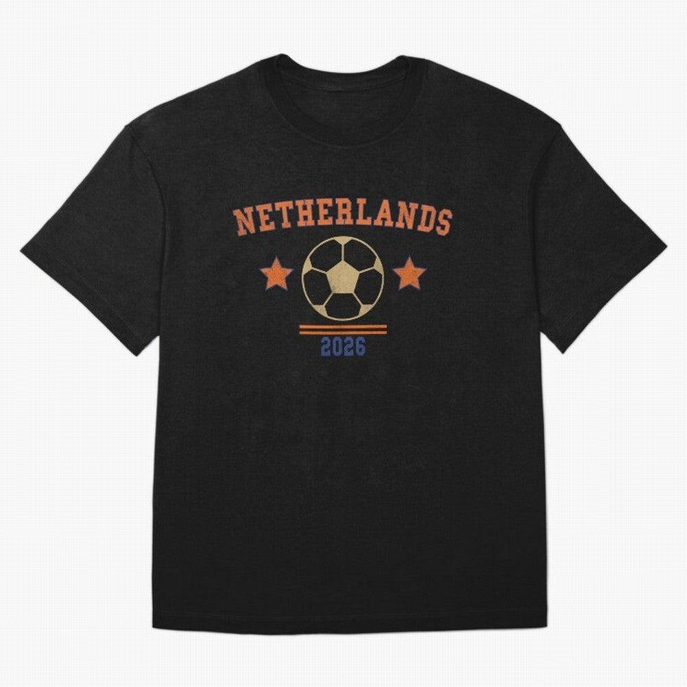 Netherlands ¡ª Vintage Soccer Tee Oversized T-Shirt Honor the Football Icons of Match Day Hype around FIFA World Cup 2026 USA Canada Mexico, Messi, England, Football Passion, Legendary Performances, Festival Vibes and Supporter Community; Great for