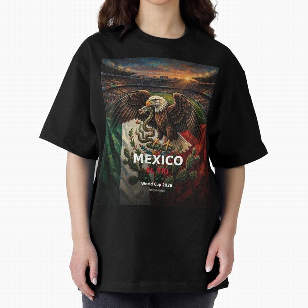 Mexico El Tri - World Cup 2026 Soccer Fan Tee Oversized T-Shirt Bring Global Tournament Vibes to the FIFA World Cup 2026 Journey through Haaland and Mbappe Highlights, England and Germany Pride, Retro Football Energy, Iconic Rivalries, Trophy Chase