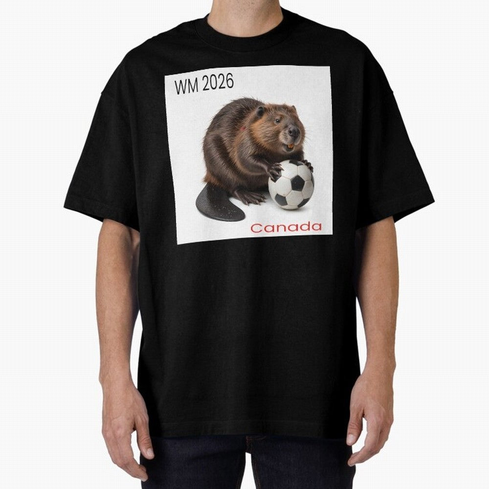 Canadian beaver invites you to World Cup 2026 in USA, Canada and Mexico Oversized T-Shirt Support Iconic Players in FIFA World Cup 2026 for Fans of CR7 and Portugal, Spain and Germany, Bringing Match Day Excitement, Supporter Culture, Golden Goals