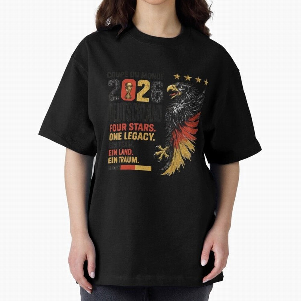 Germany Soccer World Cup 2026 Eagle Vintage Design Oversized T-Shirt Back Your Heroes with Match Day Hype around FIFA World Cup 2026 USA Canada Mexico, Mbappe, Portugal, Spain and Germany, Global Supporter Spirit, Legendary Goals, National Colors