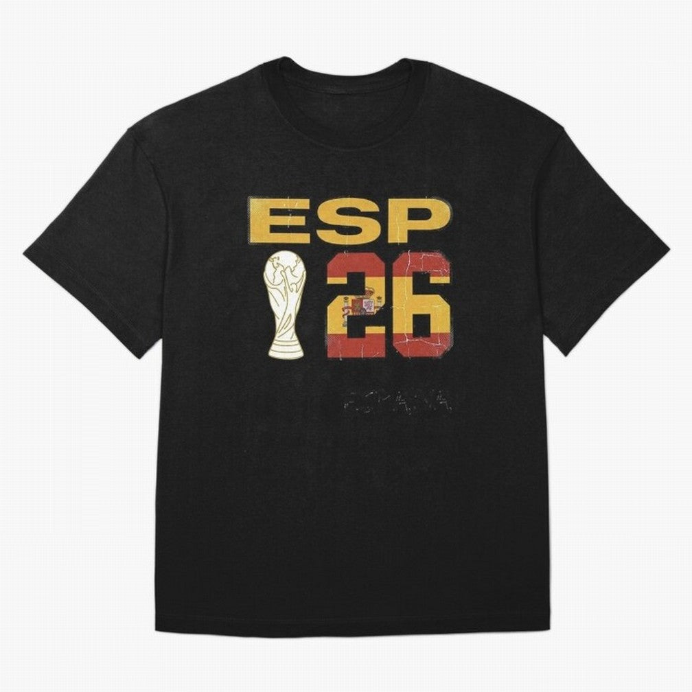 Spain Football World Cup 2026 - Vintage ESP 26 Flag Design Oversized T-Shirt Celebrate Fan Culture around the FIFA World Cup 2026 Journey through Neymar, Haaland and Cristiano Ronaldo Highlights, Portugal, Spain and Germany Pride, Vintage Soccer