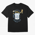 Argentina Football Champion World Cup 2026 - Gold Stars Watercolor Oversized T-Shirt Unlock Global Football Passion for FIFA World Cup 2026 USA Canada Mexico, Driven by Messi, Germany, Worldwide Fan Energy, Dramatic Goals, Stadium Lights and