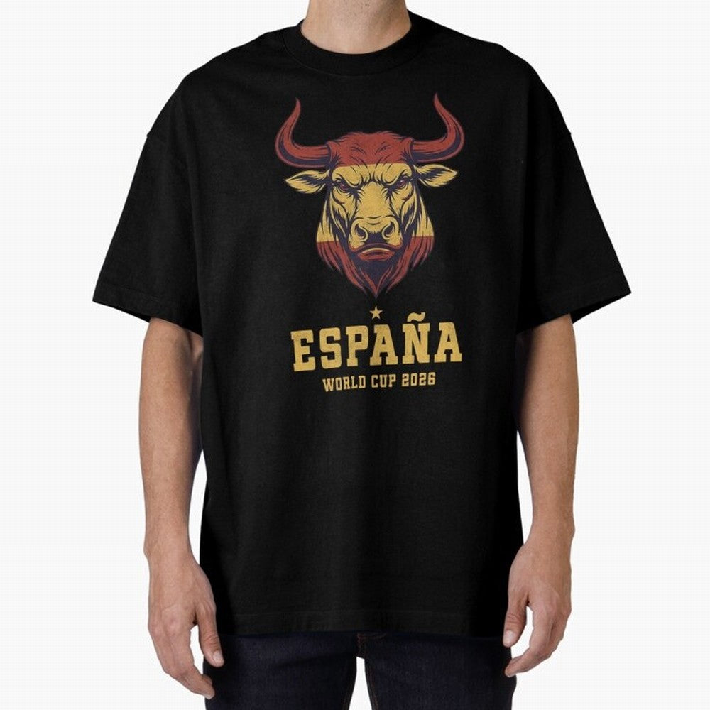 Spain Football World Cup 2026 - Vintage Spanish Bull Espa?a Oversized T-Shirt Follow Global Football Passion for FIFA World Cup 2026, Made for CR7 and Messi, England and Germany, Tournament Hype, Historic Matchups, Family Viewing Parties and Global