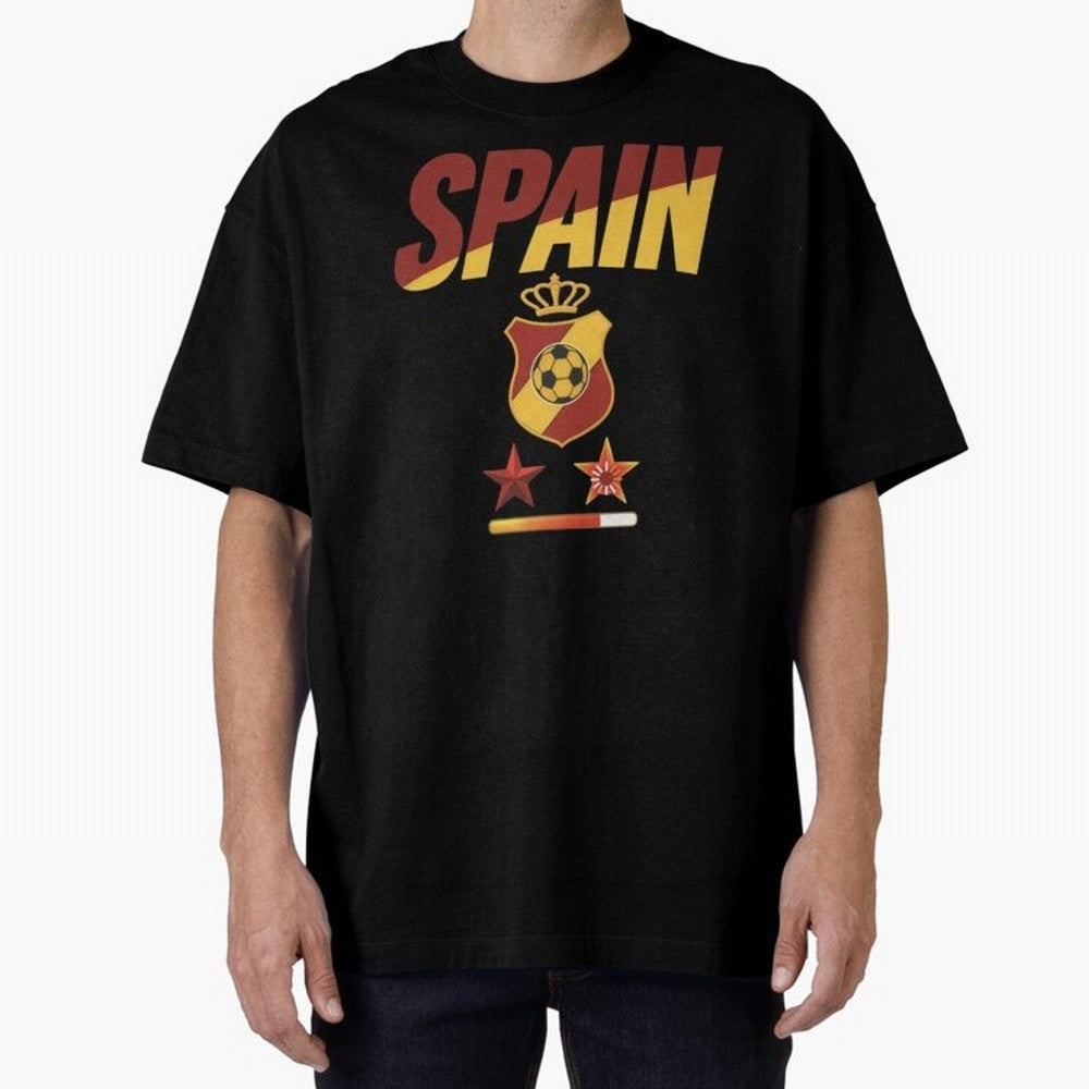 Spain Football World Cup 2026 - La Roja Stars Loading Oversized T-Shirt Remember Iconic Moments from FIFA World Cup 2026 for Fans of Haaland and Mbappe and Spain, Bringing Classic Soccer Heritage, Championship Pressure, Fan Loyalty and