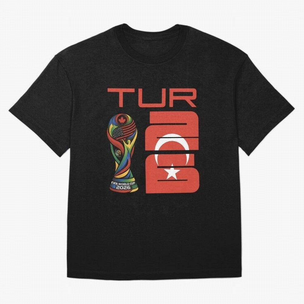 Turkey Football World Cup 2026 Fan Design Oversized T-Shirt Celebrate Supporters United by Global Football Passion for FIFA World Cup 2026, with Haaland and Mbappe, England and Germany, Sports Nostalgia, International Competition, Famous Players