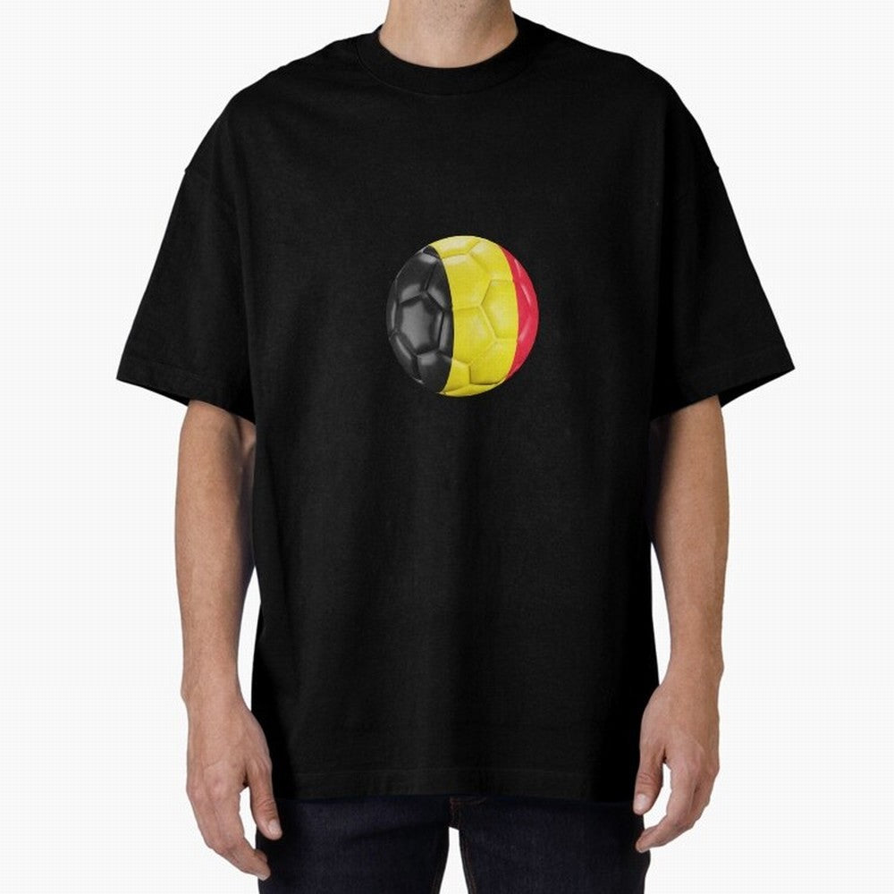 Belgium Football Oversized T-Shirt Bring International Match Energy to FIFA World Cup 2026 Group Stage Filled with Haaland, Argentina Energy, Vintage Soccer Flavor, Modern Football Stars, National Flags and Final Night Emotion; Perfect for Fans,