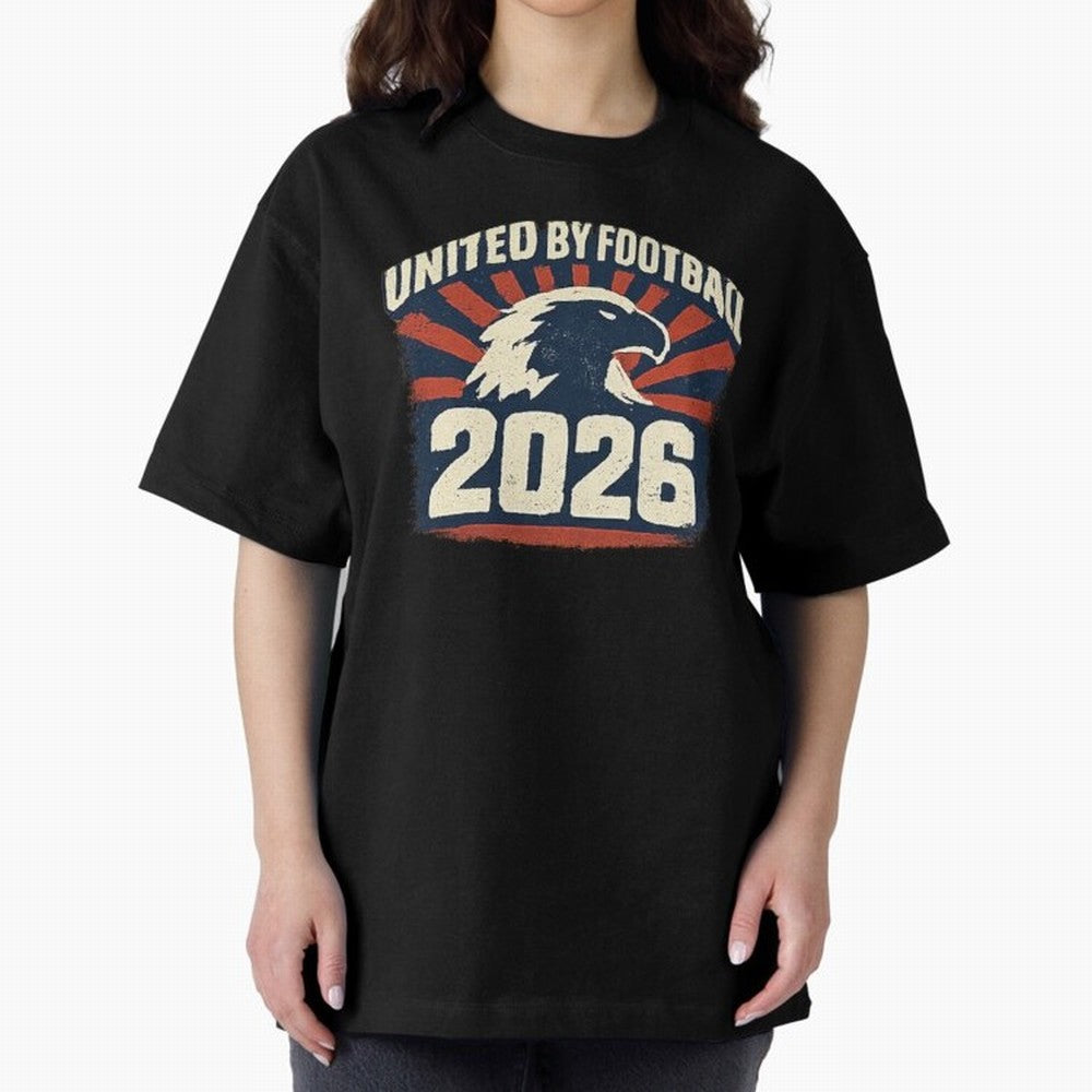 United By Football 2026 Vintage Soccer Fan USA T-Shirt Oversized T-Shirt Relive Legendary Nights from FIFA World Cup 2026 Group Stage Spirit, Filled with Netherlands, Neymar, Haaland and Cristiano Ronaldo, Match Day Excitement, Supporter Culture,