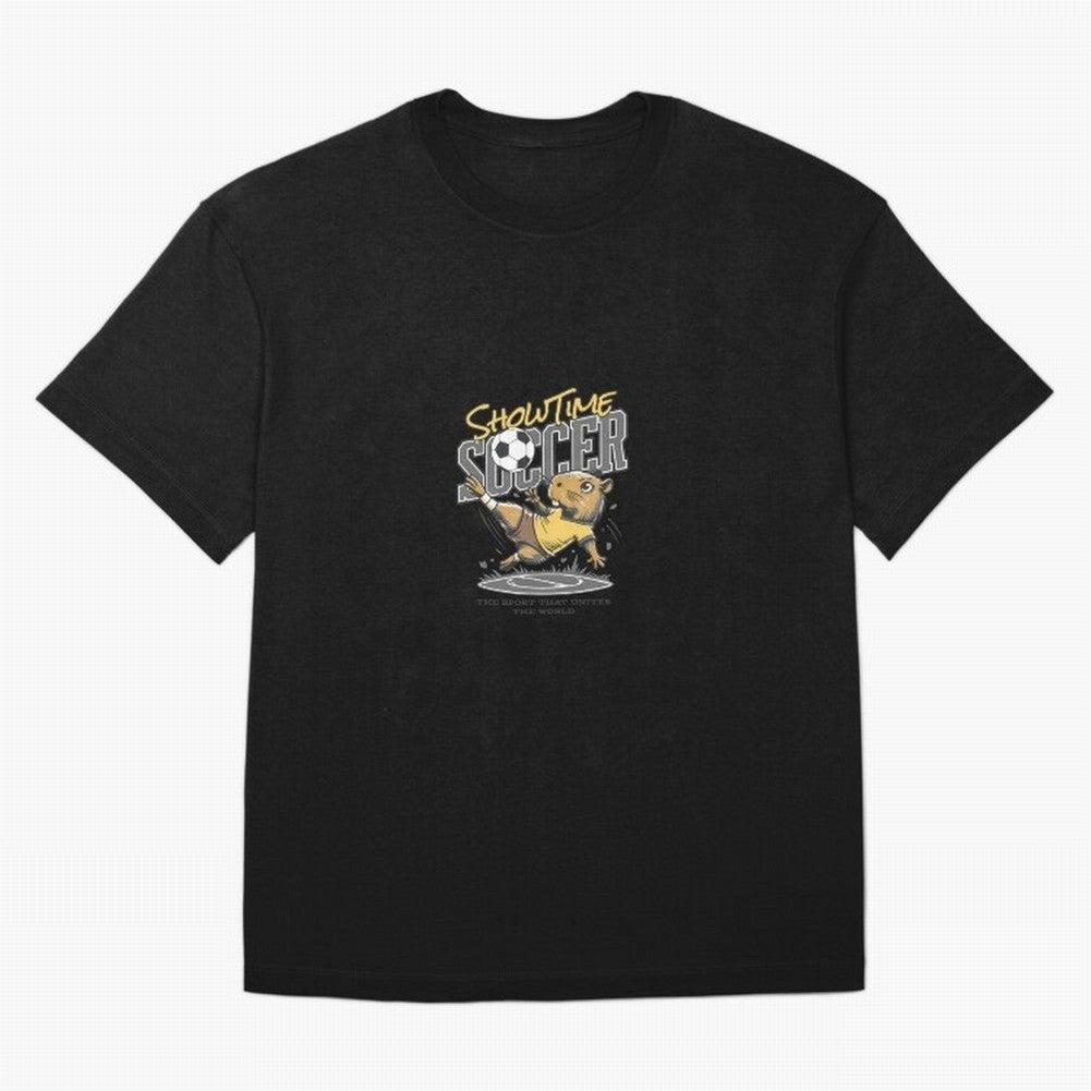 Capybara Playing Soccer Football Gray Vibes Oversized T-Shirt Experience the Global Stage of FIFA World Cup 2026 Group Stage for Fans of Messi and Cristiano Ronaldo and England, Bringing Vintage Soccer Flavor, Modern Football Stars, National Flags
