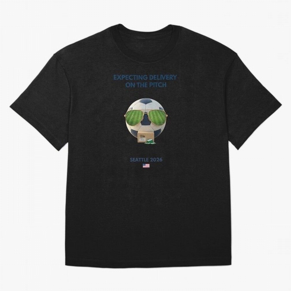 WC26 Hosting City: Seattle | Fun and Smart Soccer Fan Gear Oversized T-Shirt Elevate Global Football Passion for FIFA World Cup 2026 USA Canada Mexico, Centered on Haaland, France and Portugal, Vintage Soccer Flavor, Modern Football Stars, National