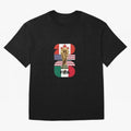 Three Nations Host Trophy Vertical Oversized T-Shirt Support the Legends of Global Football Passion for FIFA World Cup 2026 Group Stage, Centered on Cristiano Ronaldo, Haaland and CR7, England and Germany, Championship Spirit, Famous Goals, Roaring
