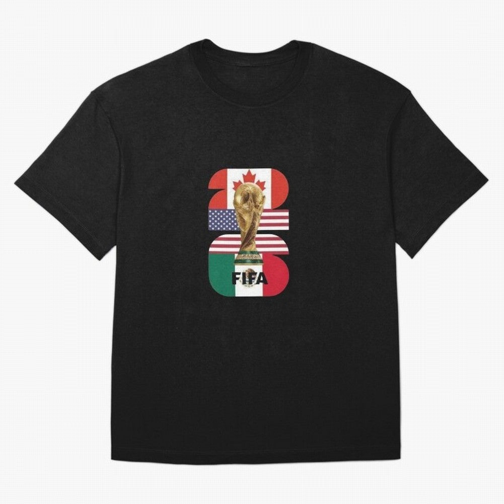 Three Nations Host Trophy Vertical Oversized T-Shirt Support the Legends of Global Football Passion for FIFA World Cup 2026 Group Stage, Centered on Cristiano Ronaldo, Haaland and CR7, England and Germany, Championship Spirit, Famous Goals, Roaring