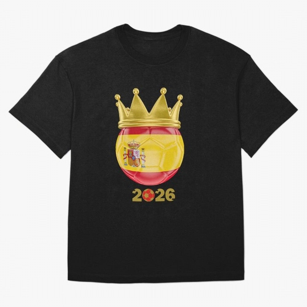 Spain Football Champion Crown 2026 Oversized T-Shirt Experience the Global Stage of Match Day Hype around FIFA World Cup 2026 Group Stage, Messi and Cristiano Ronaldo, Portugal, Spain and Germany, Fan Favorite Moments, National Team Passion, Big