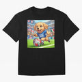 Golden Retriever Soccer Champ - World Cup 2026 Spirit Oversized T-Shirt Celebrate Football Heritage in FIFA World Cup 2026 Group Stage Spirit, Filled with Brazil, Haaland and Mbappe, Match Day Excitement, Supporter Culture, Golden Goals and Global