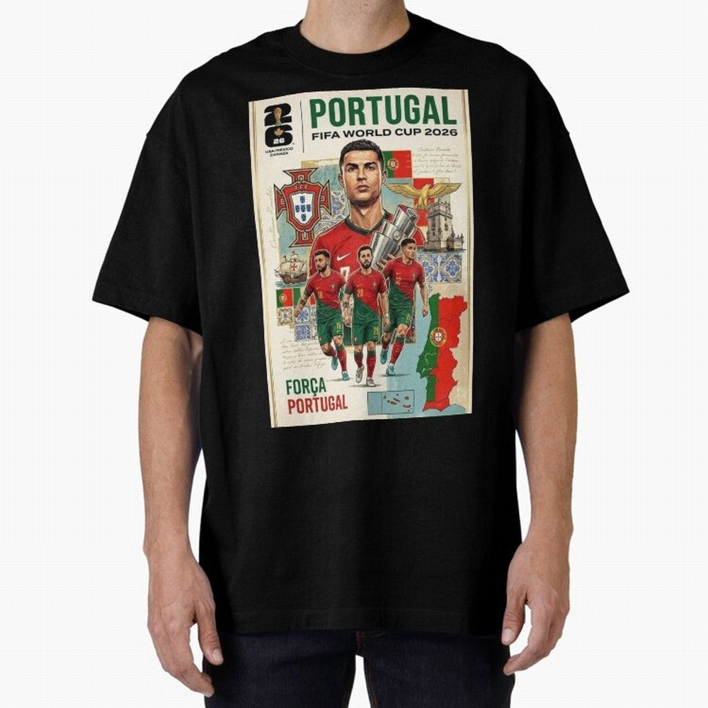 Portugal 2026 ¨C In Search of Glory Oversized T-Shirt Create Match Day Hype around FIFA World Cup 2026 Group Stage, Messi, Germany, Goal Celebration Energy, Supporter Heritage, Football Icons and Worldwide Tournament Joy; Built for Supporters