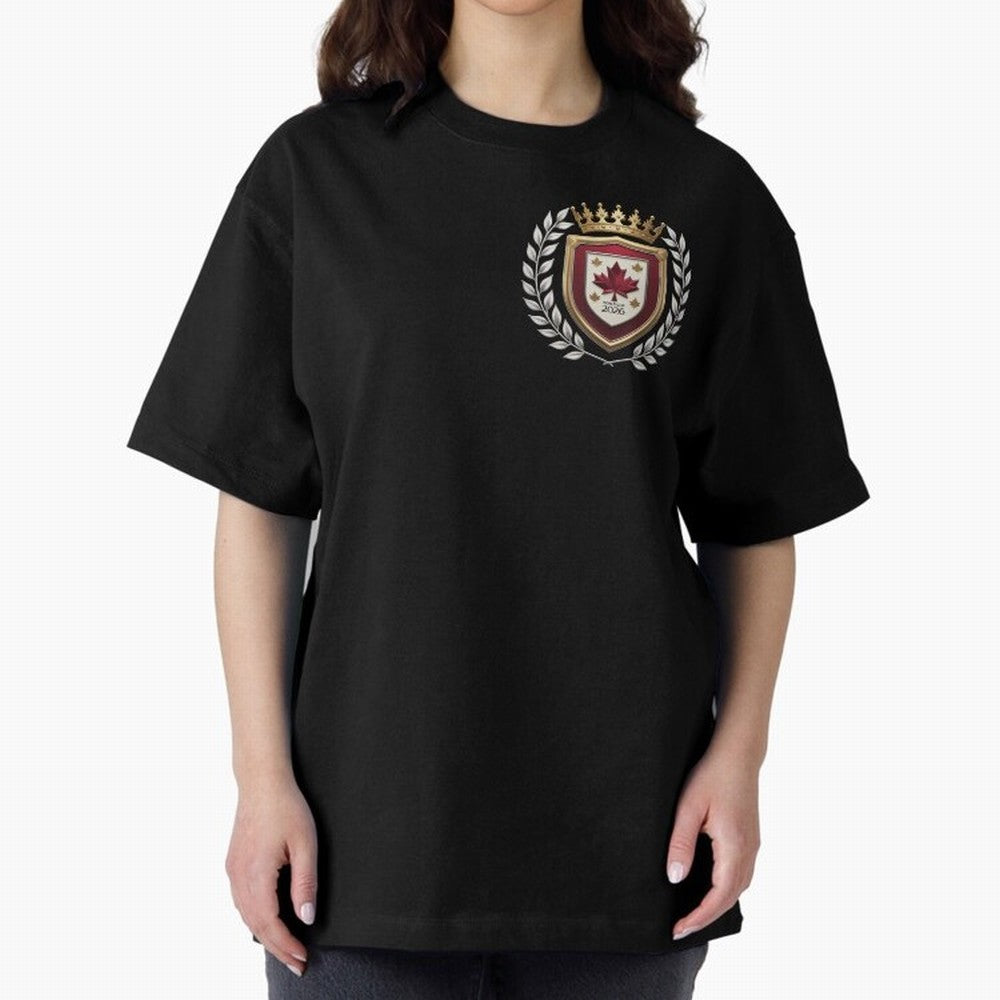 Canada World Cup 2026 Oversized T-Shirt Join the Countdown to FIFA World Cup 2026 for Fans of Haaland and Mbappe and Spain and Netherlands, Bringing Champion Mindset, Group Stage Buzz, Knockout Tension and Passionate Fan Culture; Ideal for Football
