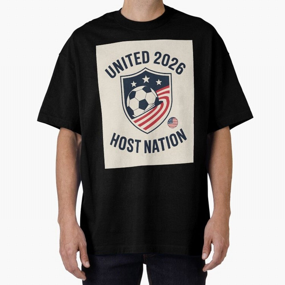 United 2026 USA World Cup Host Nation Soccer Crest T-Shirt Oversized T-Shirt Support Match Day Hype around FIFA World Cup 2026 USA Canada Mexico, Cristiano Ronaldo, Haaland and CR7, France and Portugal, Champion Mindset, Group Stage Buzz, Knockout