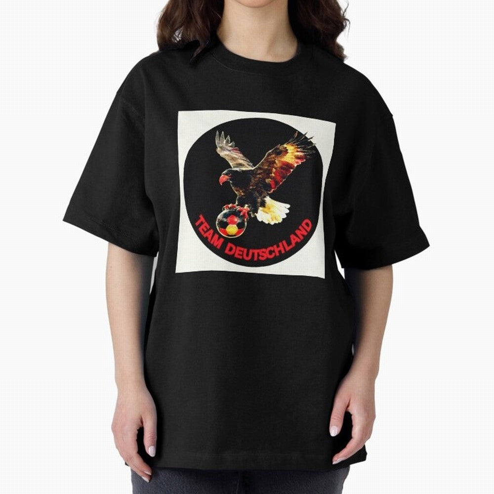 Eagle motif TEAM Germany Oversized T-Shirt Celebrate Football Heritage in FIFA World Cup 2026 Group Stage Inspired by Cristiano Ronaldo, Brazil, Portugal and Argentina Energy, Retro Football Energy, Iconic Rivalries, Trophy Chase Drama and Stadium