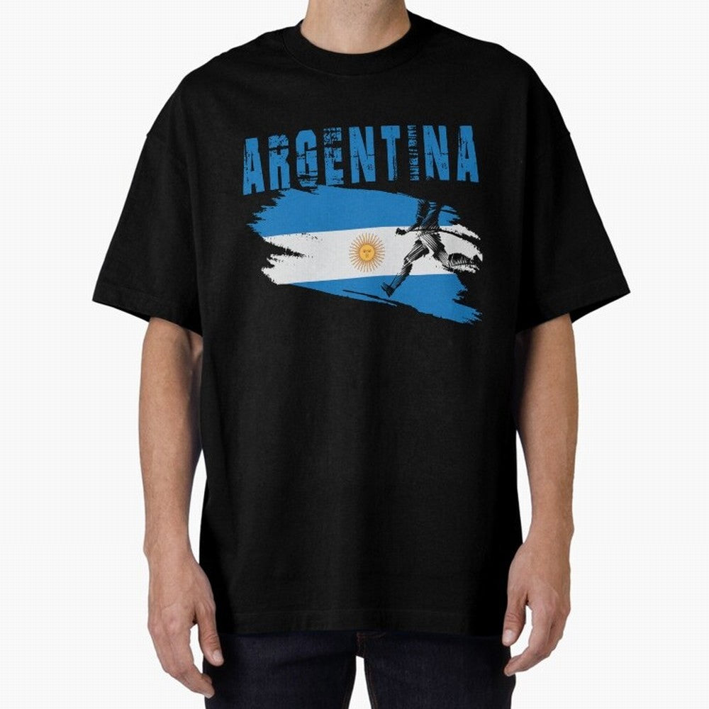 Argentina World Cup 2026 ¨C Pride in Motion Oversized T-Shirt Stand Out with Spirit from FIFA World Cup 2026 USA Canada Mexico for Fans of Mbappe and Neymar and England, France and Netherlands, Bringing Match Day Excitement, Supporter Culture,