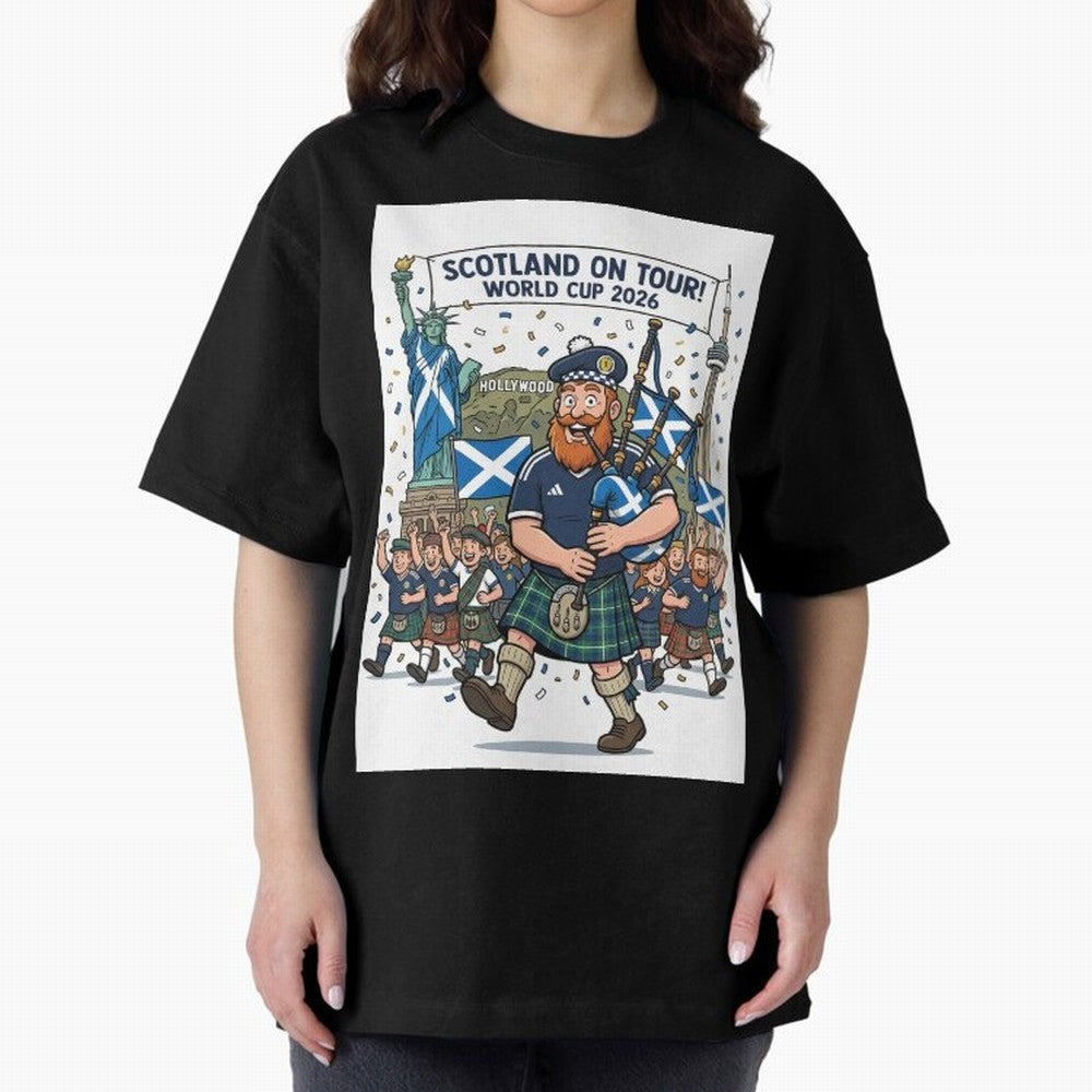 World Cup 2026 Tour Oversized T-Shirt Celebrate Football Dreams Across FIFA World Cup 2026 Spirit, Featuring England and Germany, Messi, Neymar and Mbappe, Football Festival Excitement, Trophy Ambitions, Country Rivalries and Star Player Buzz;
