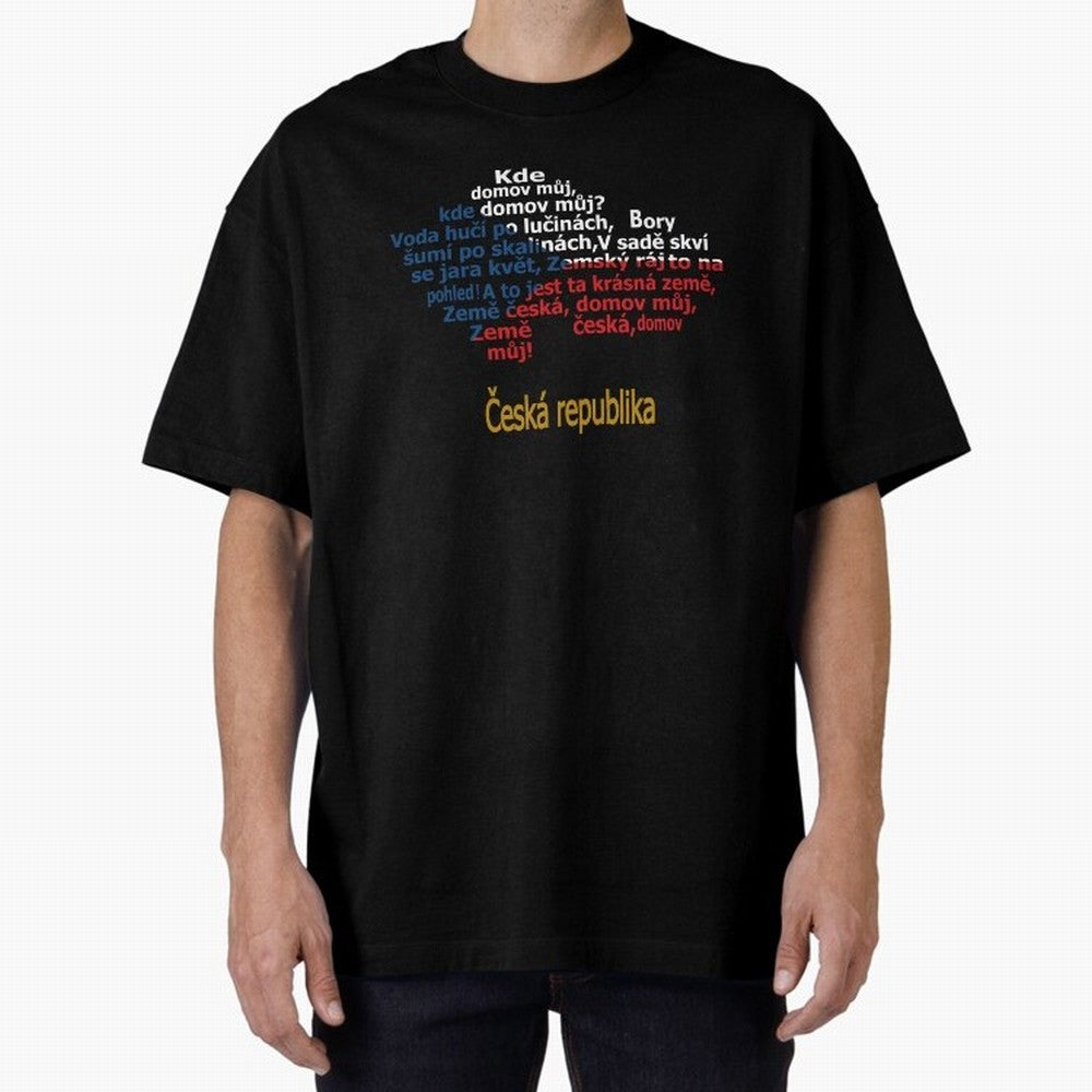 ?esk¨¢ republika (Anthem, map, and flag) Oversized T-Shirt Fuel FIFA World Cup 2026 for Fans of Cristiano Ronaldo and England, France and Netherlands, Bringing Stadium Chants, National Pride, Trophy Dreams and Unforgettable Football Memories; Great