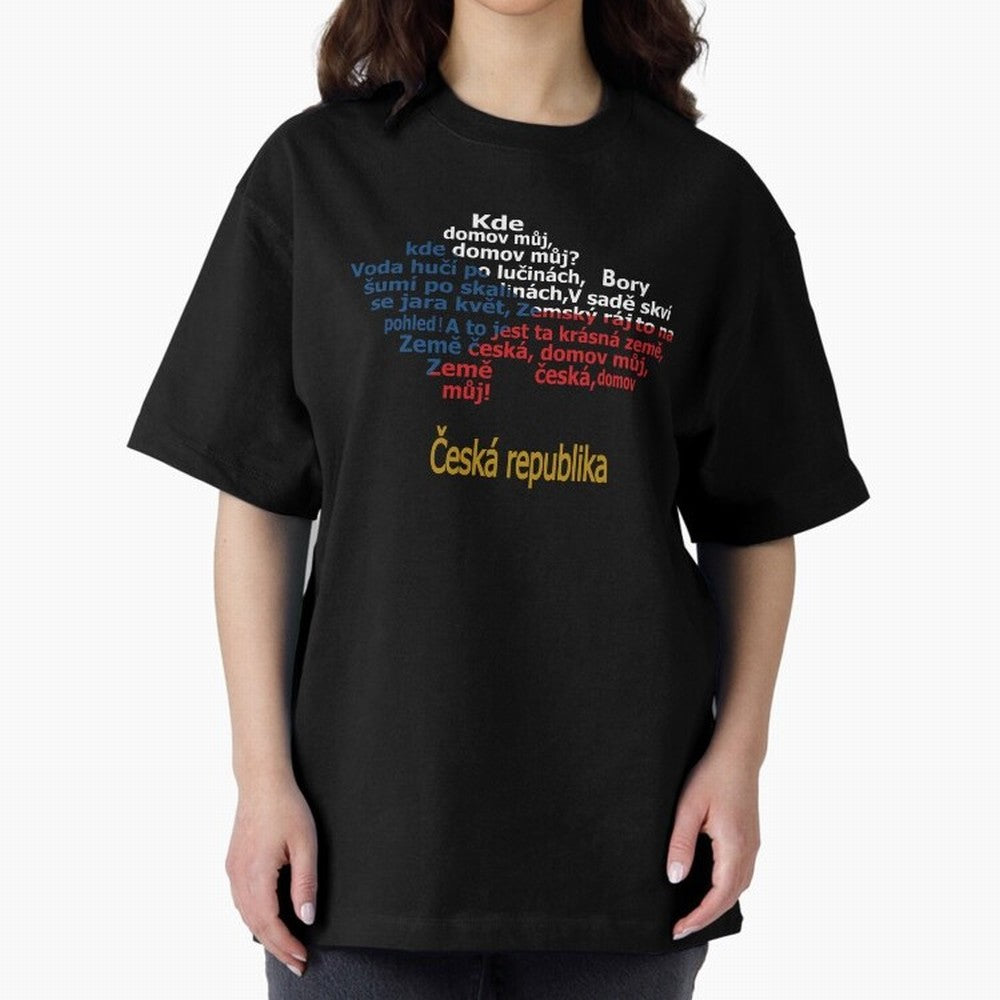 ?esk¨¢ republika (Anthem, map, and flag) Oversized T-Shirt Fuel FIFA World Cup 2026 for Fans of Cristiano Ronaldo and England, France and Netherlands, Bringing Stadium Chants, National Pride, Trophy Dreams and Unforgettable Football Memories; Great