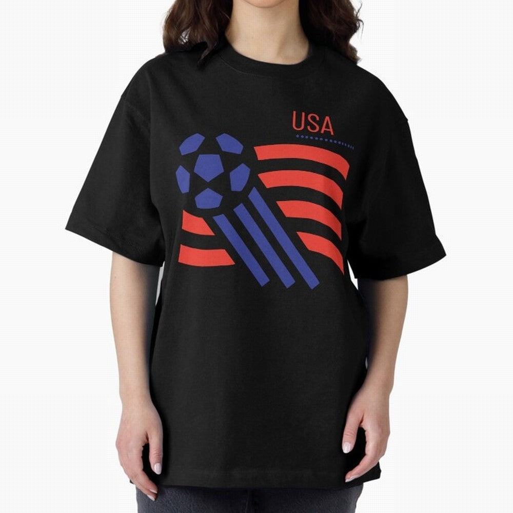 USA Soccer 2026 -Fan Design Oversized T-Shirt Carry National Pride through FIFA World Cup 2026 for Fans of Mbappe and Spain, Bringing Match Day Excitement, Supporter Culture, Golden Goals and Global Football Passion; Great for Supporters Who Love